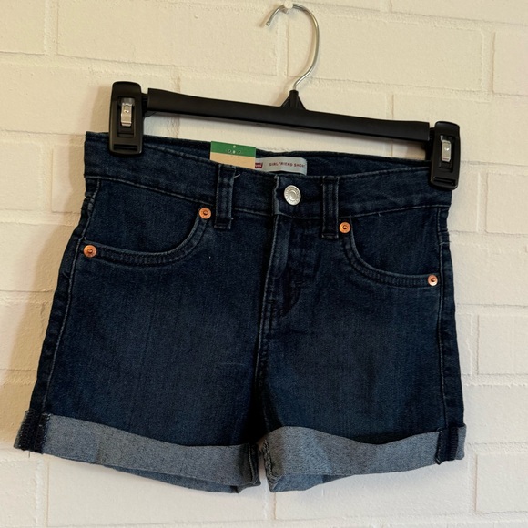 NWT Youth Denim Kids Girlfriend Dark Wash Shorts - Picture 2 of 9
